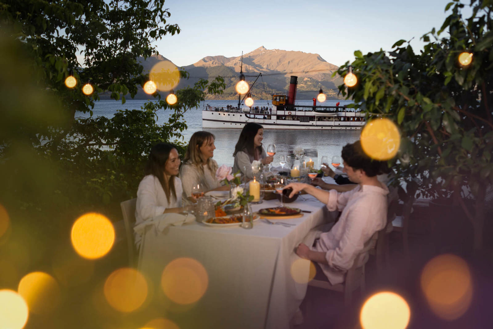 Lakeside dining at Walter Peak, Lake Wakatipu