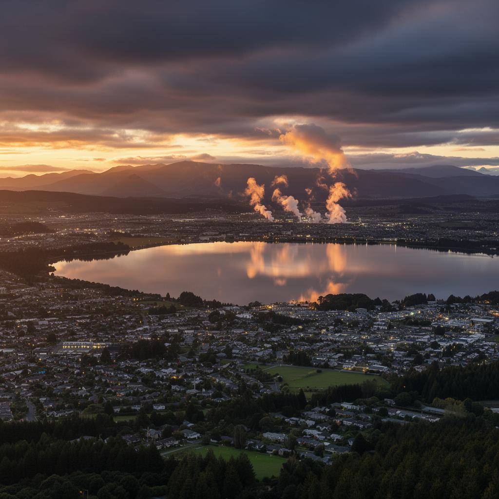 Lake Rotorua from the Skyline summit